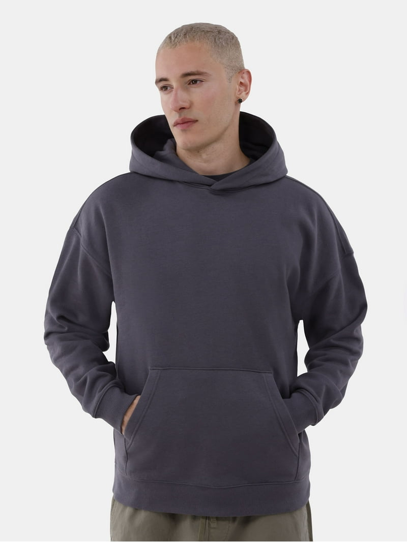 No Boundaries Men's Soft Fleece Oversized Hoodie with Kangaroo
