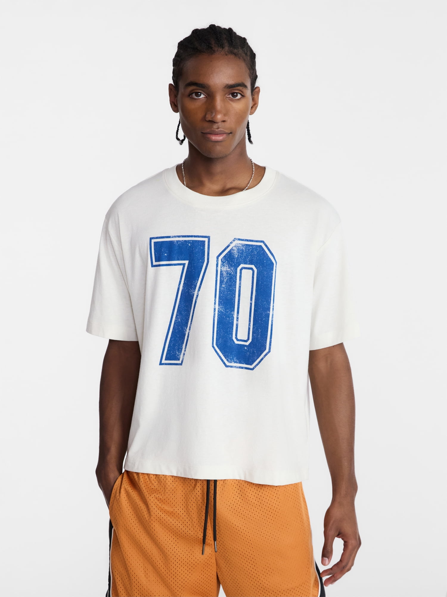 No Boundaries Pride Boxy Fit Cropped Tee with Short Sleeves, Men's Sizes XS-5XL