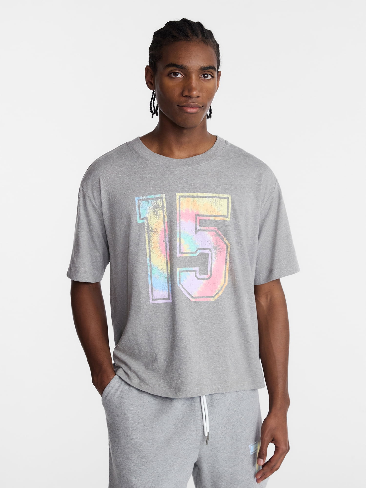 No Boundaries Pride Boxy Fit Cropped Tee with Short Sleeves, Men's Sizes XS-5XL
