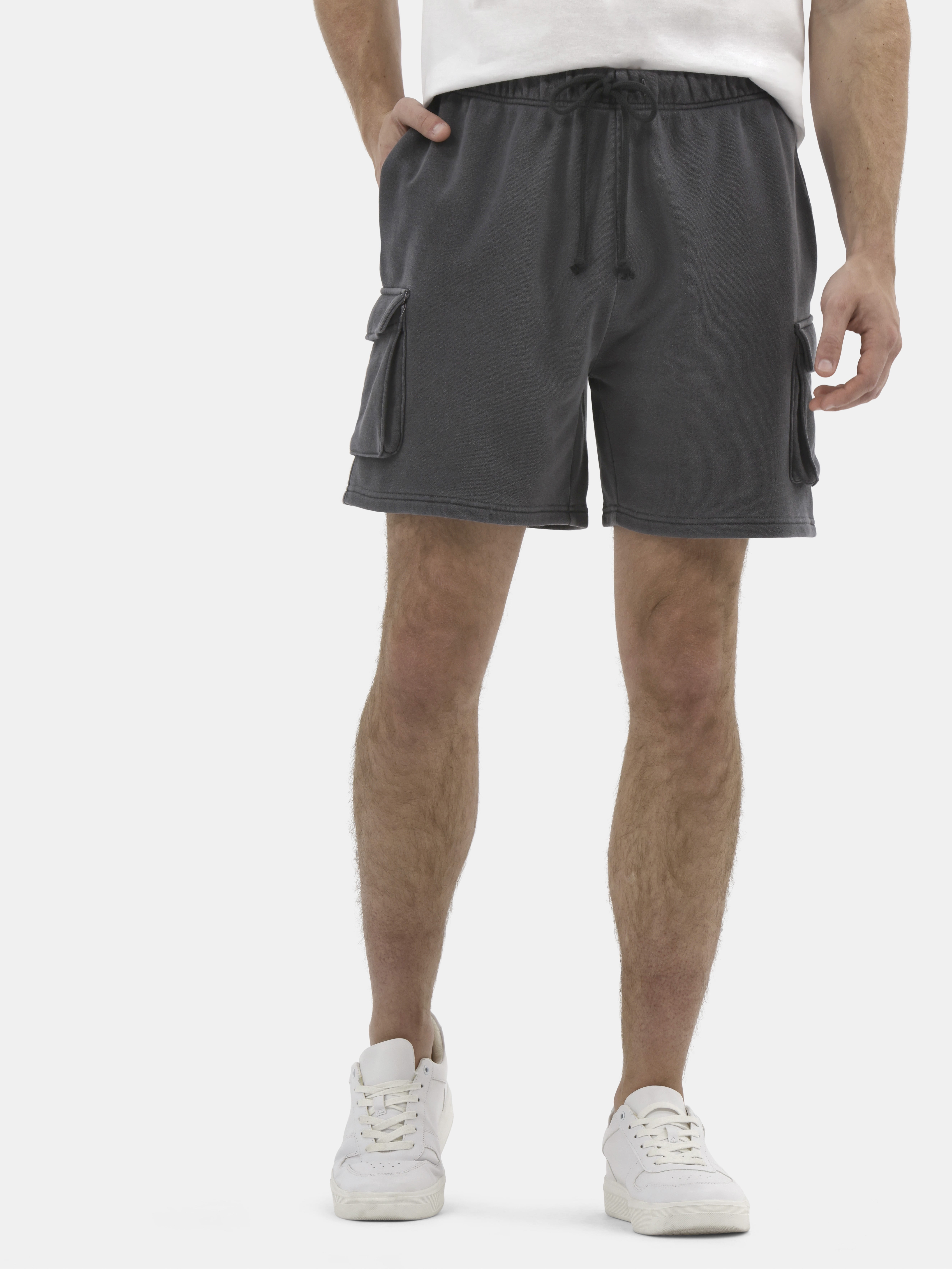 No Boundaries All Gender Soft Fleece Utility Cargo Shorts, Men's Sizes XS-5XL