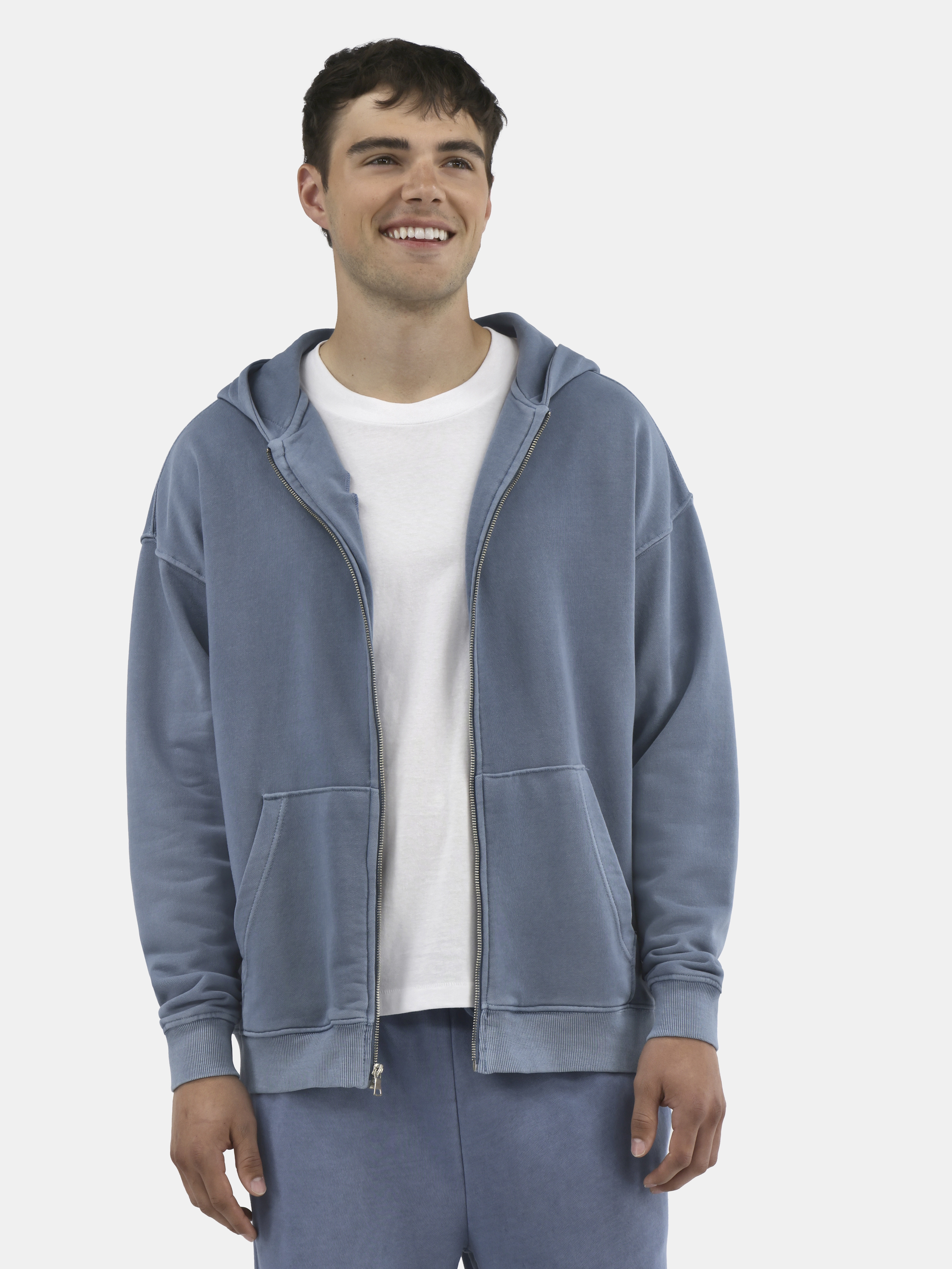 No Boundaries Zip Hoodie with Long Sleeves, Men's & Big Men's