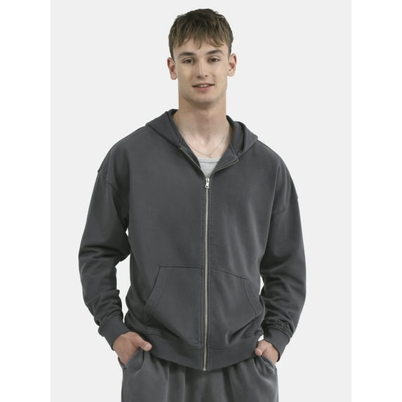 No Boundaries Zip Hoodie with Long Sleeves, Men's & Big Men's