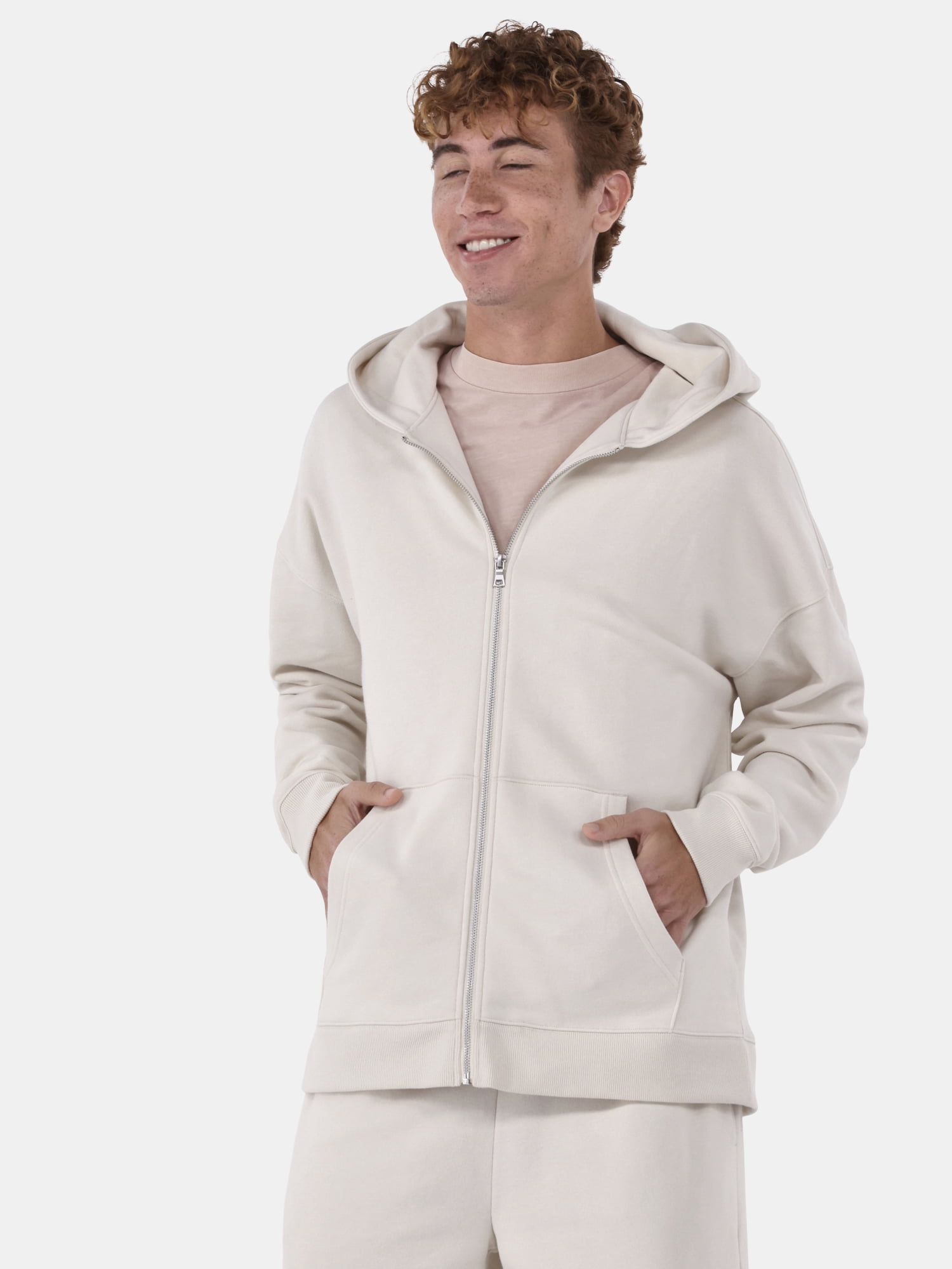 No Boundaries Zip Hoodie with Long Sleeves, Men's & Big Men's