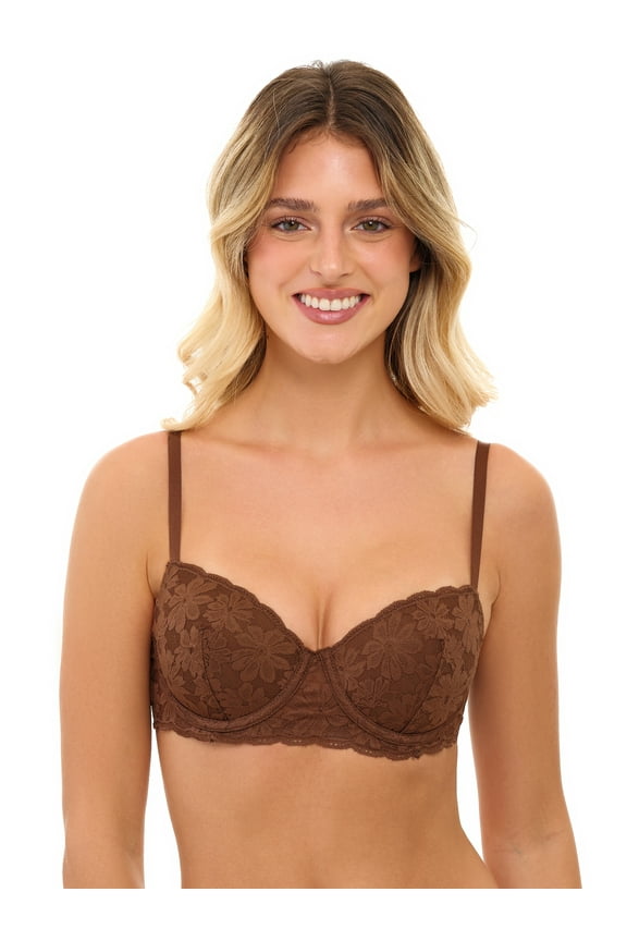 Women’s and Women’s Plus All-Over Lace Balconette Bra with Sugarcup™, Sizes 34B-40DD
