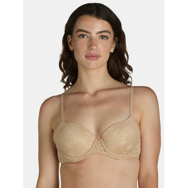 No Boundaries Women's All Over Lace Push Up Bra with Sugarcup, Sizes 34A-40DD