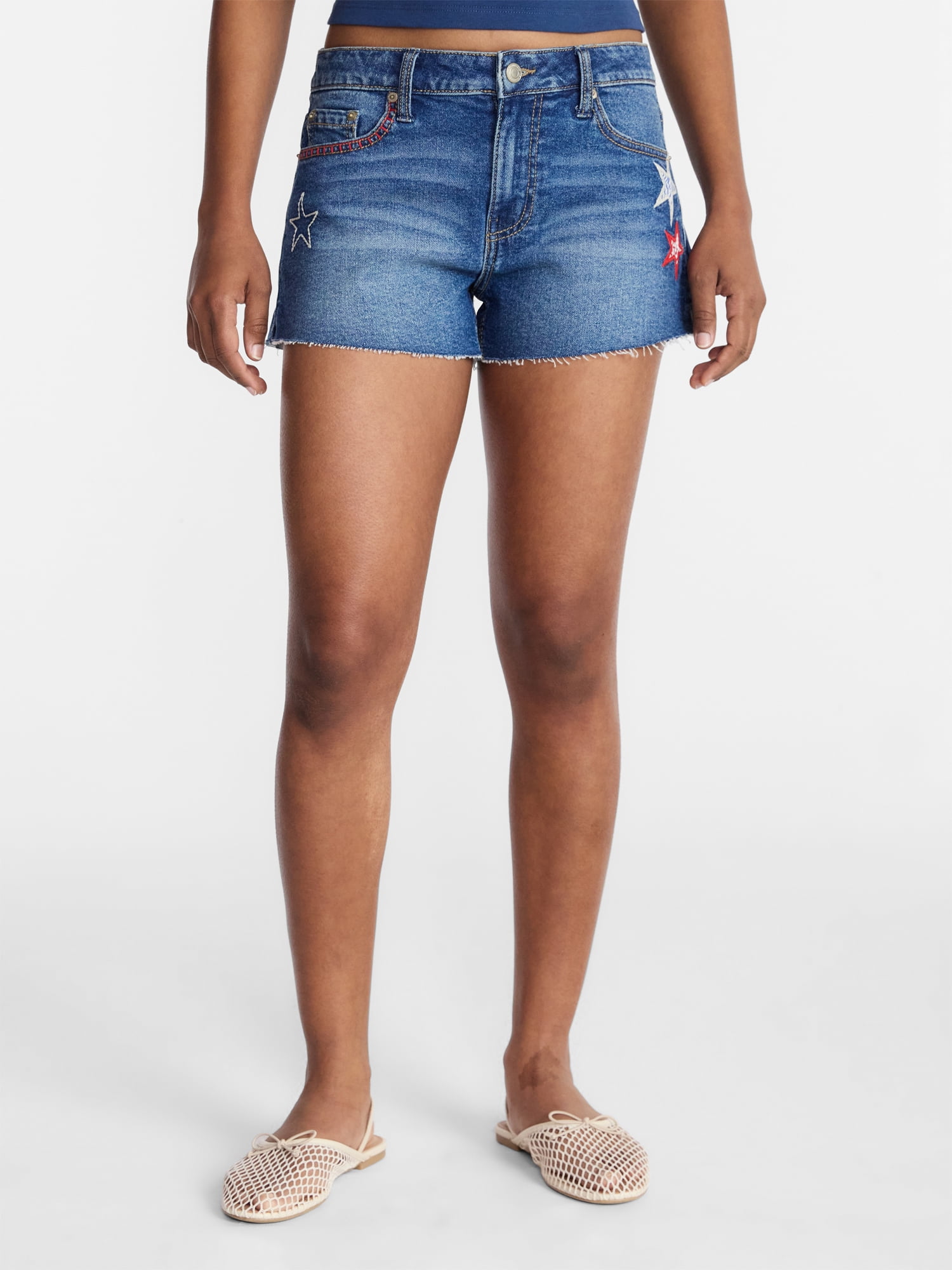No Boundaries Americana Festival Denim Shorts, 2'' Inseam, Women's 00-18