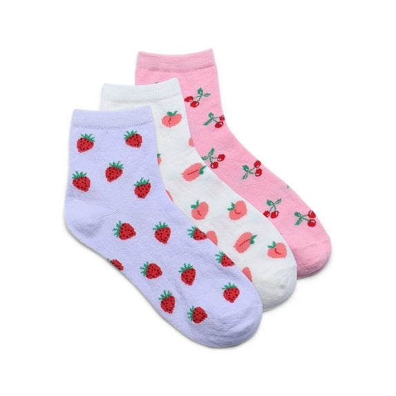 No Boundaries Ankle Socks, 3-Pack, Women's, Size 4-10