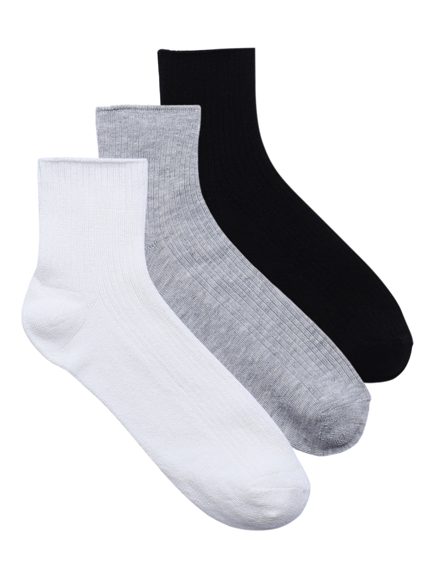 No Boundaries Ankle Socks, 3-Pack, Women's, Size 4-10