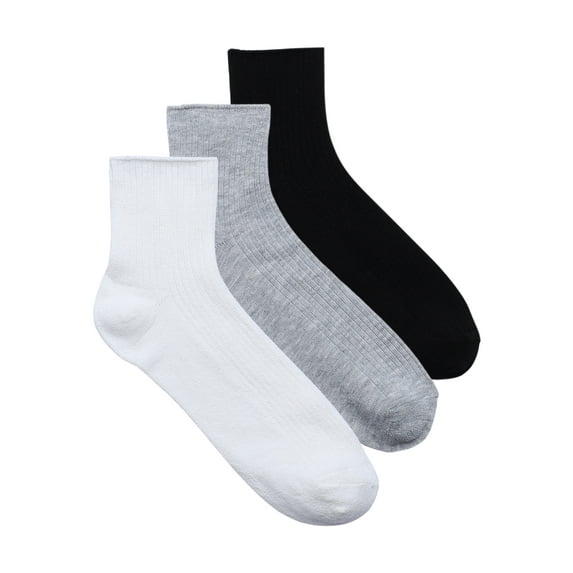 No Boundaries Ankle Socks, 3-Pack, Women's, Size 4-10