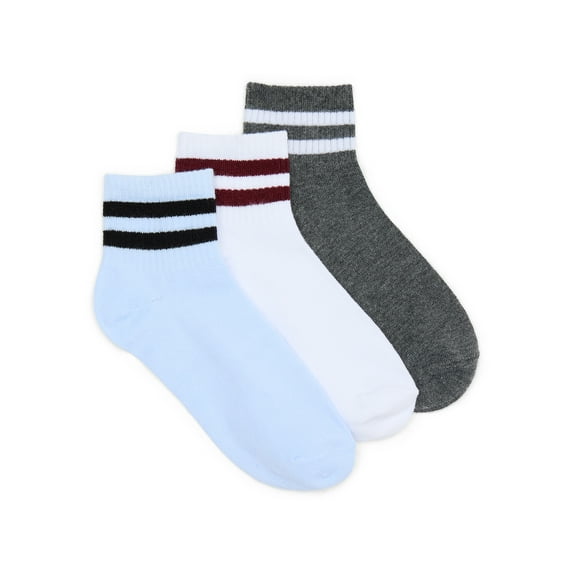 No Boundaries Ankle Socks, 3-Pack, Women's, Size 4-10