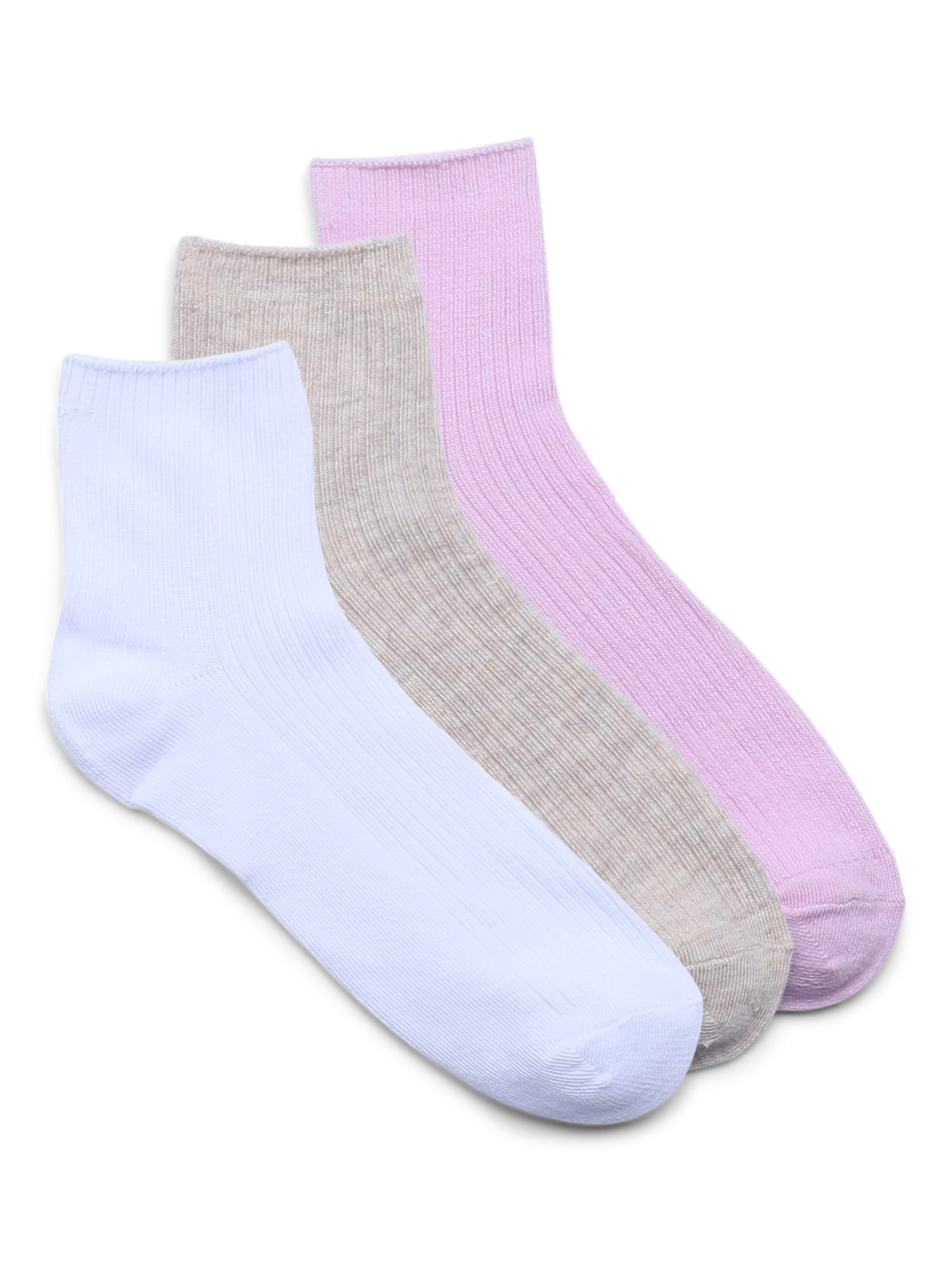 No Boundaries Ankle Socks, 3-Pack, Women's, Size 4-10
