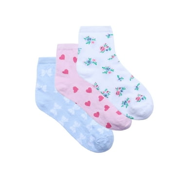 No Boundaries Ankle Socks, 3-Pack, Women's