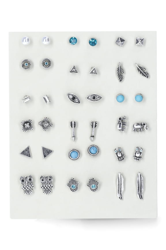 Arrow, Evil Eye and Stud Earrings, 18-Pack, Women's