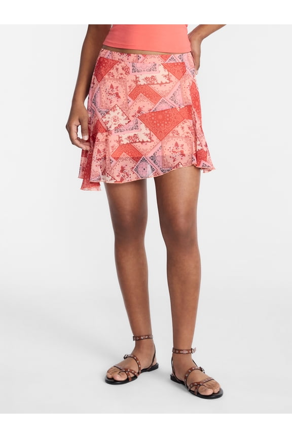 Asymmetrical Flouncy Mini Skirt, Women's XXS-XXL