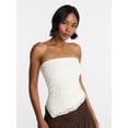 thumbnail image 1 of No Boundaries Asymmetrical Lace Tube Top, Women's XXS-XXL, 1 of 5
