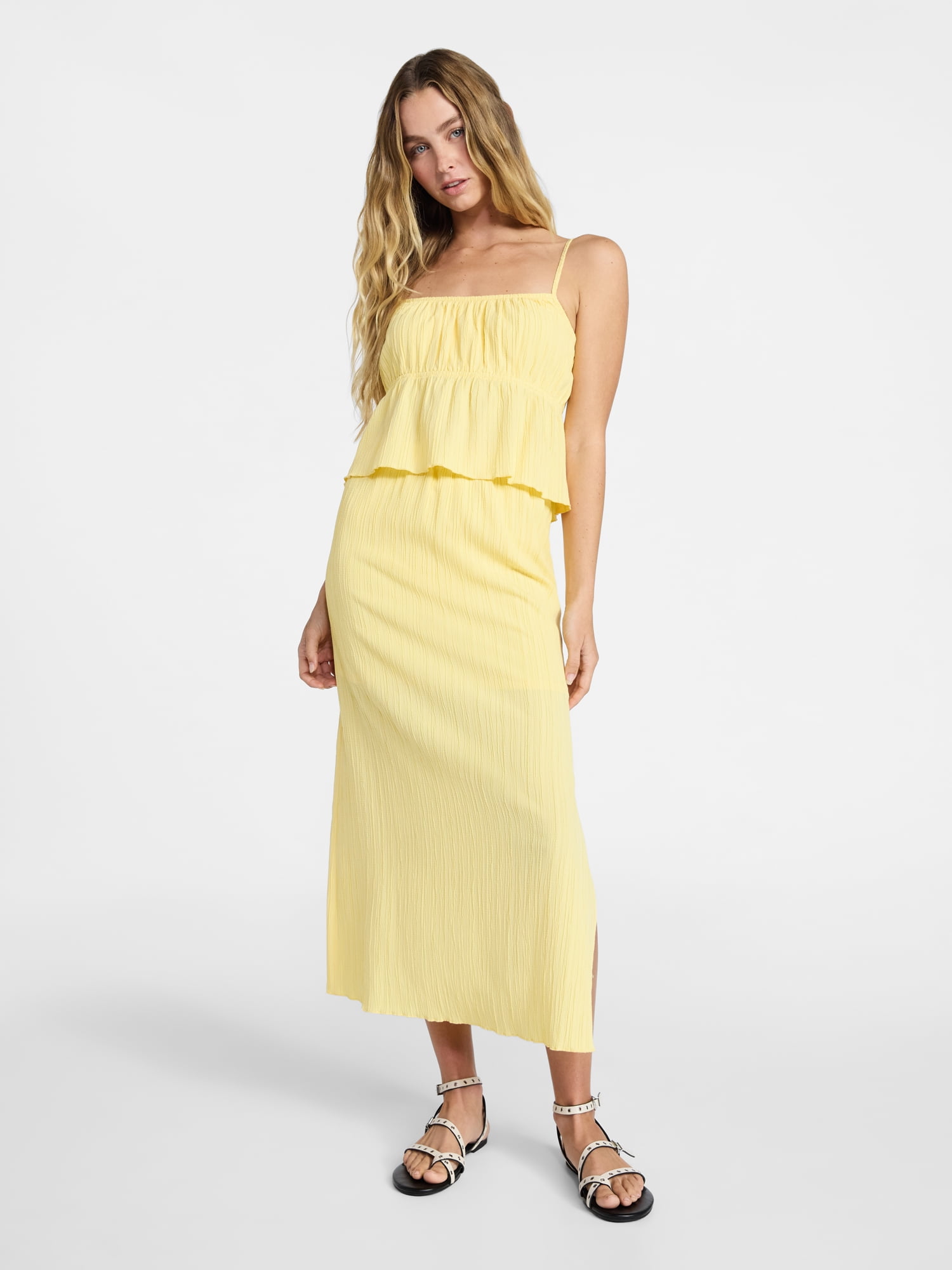 No Boundaries Babydoll Cami and Maxi Skirt, 2-Piece Set, Women's