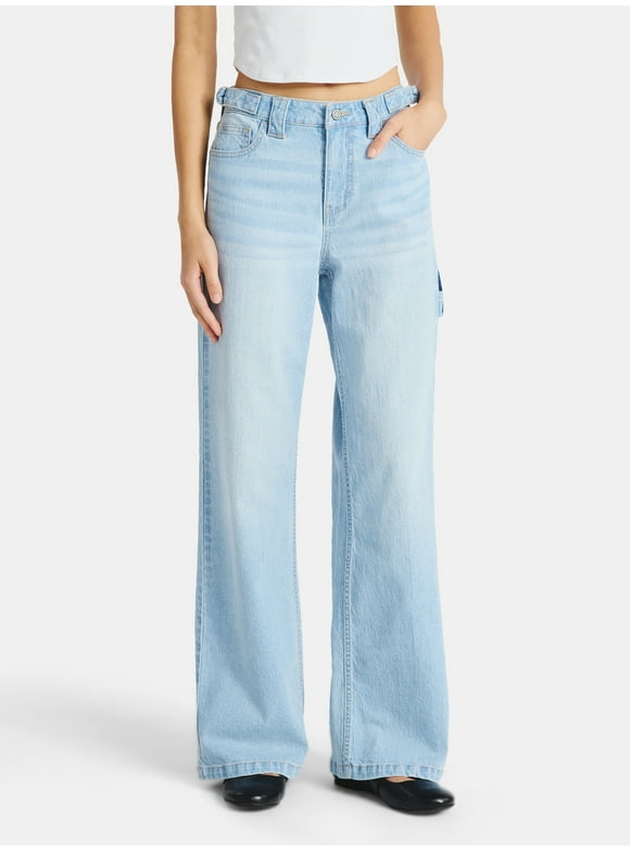 Baggy Carpenter Wide Leg Jeans, 32” Inseam, Women’s Sizes 00-20