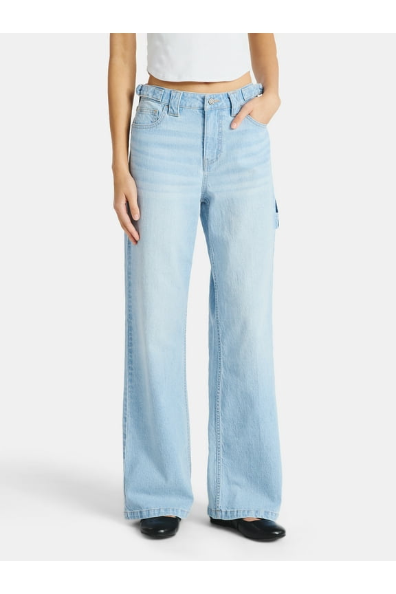 Baggy Carpenter Wide Leg Jeans, 32” Inseam, Women’s Sizes 00-20