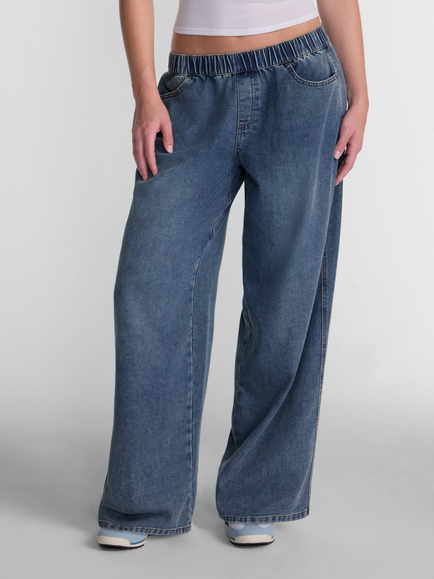 No Boundaries Baggy Pull On Pants, 31.5'' Inseam, Women's XXS-XXL