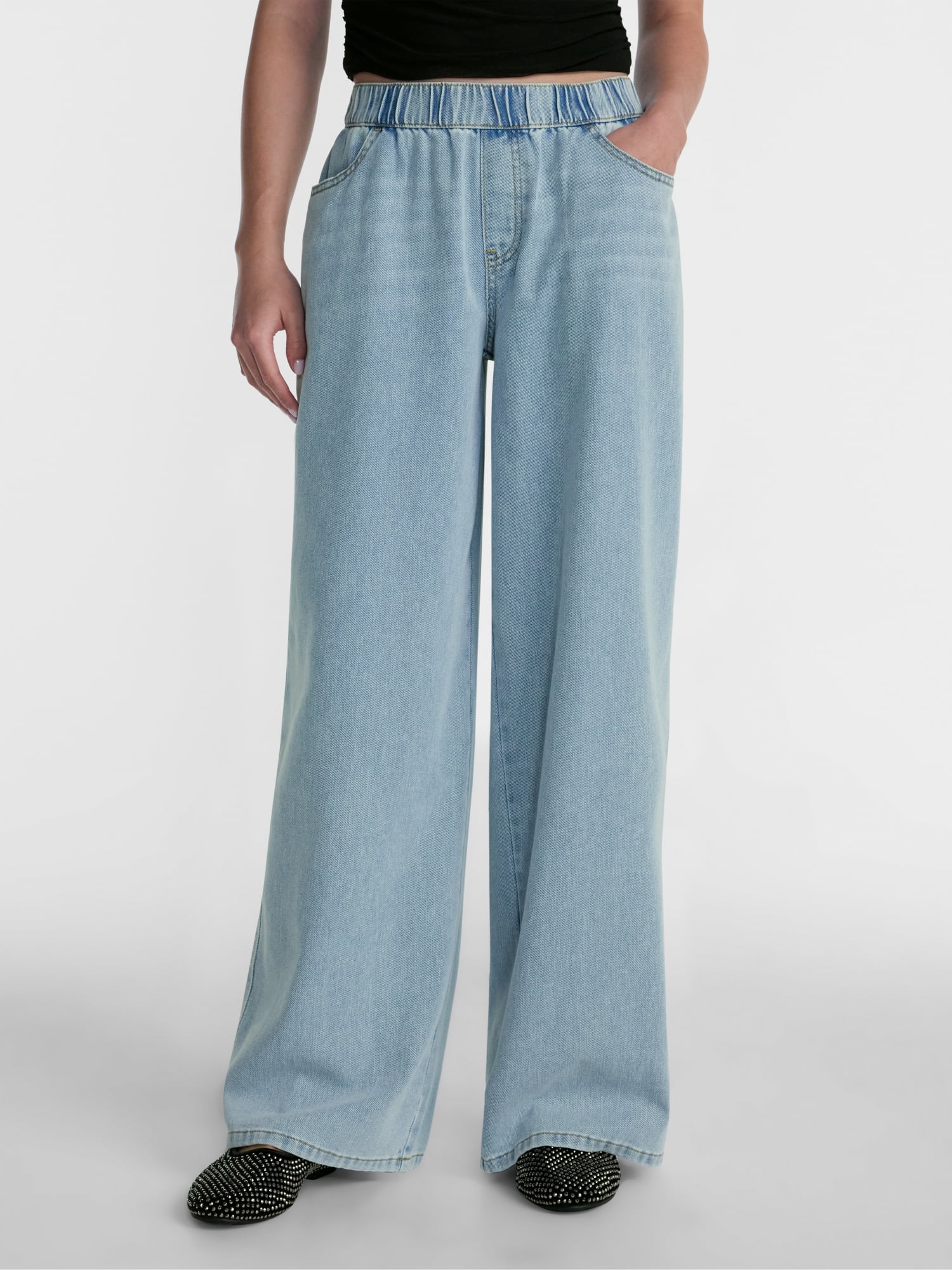 No Boundaries Baggy Pull On Pants, 31.5'' Inseam, Women's XXS-XXL
