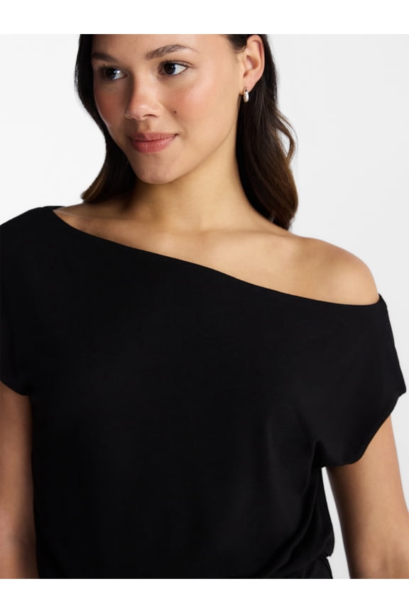 Asymmetrical Top with Banded Bottom, Women's XXS-XXL