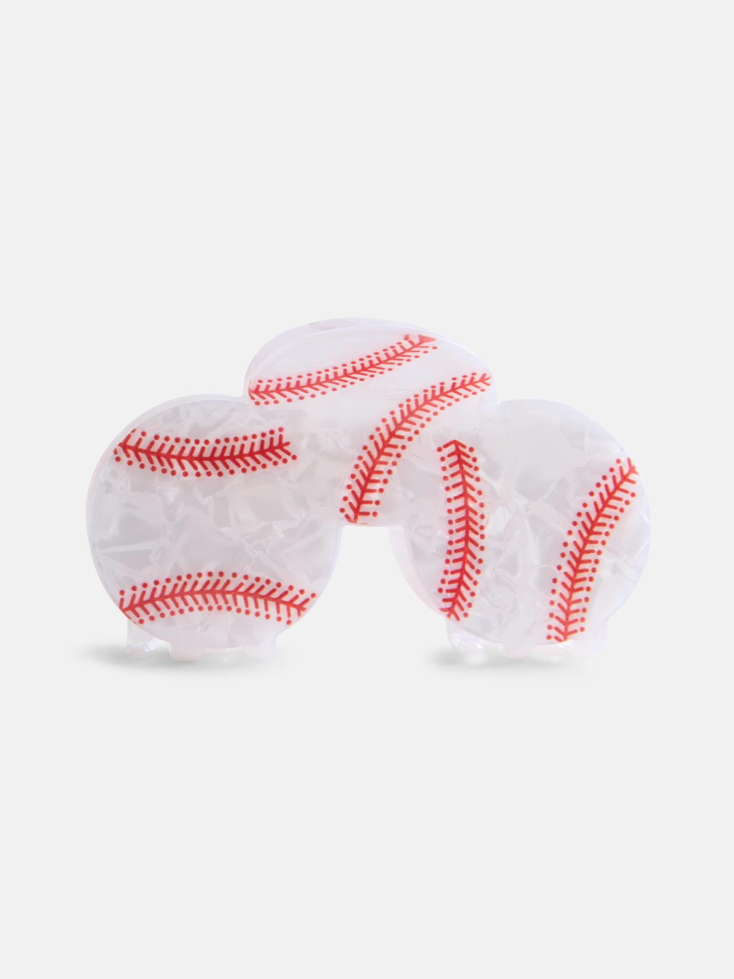 No Boundaries Women’s Baseball Hair Claw Clip, White, One Size