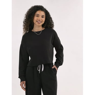 No Boundaries Basic Sleepwear Top with Long Sleeves, Women’s and Women’s Plus