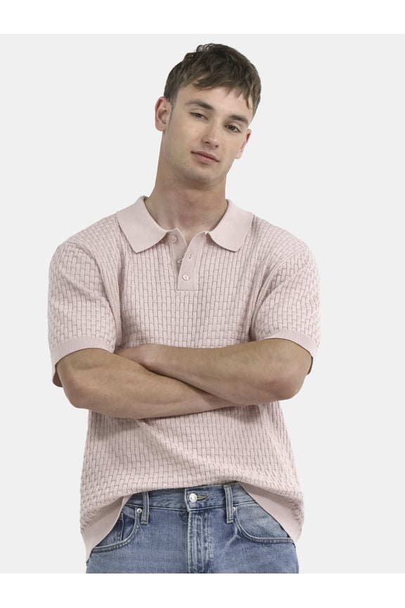 Basket Stich Polo Sweater, Men's and Big Men's