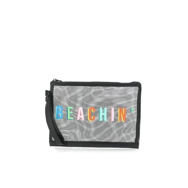 No Boundaries Beach Flat Pouch, Black Beachin', Women's