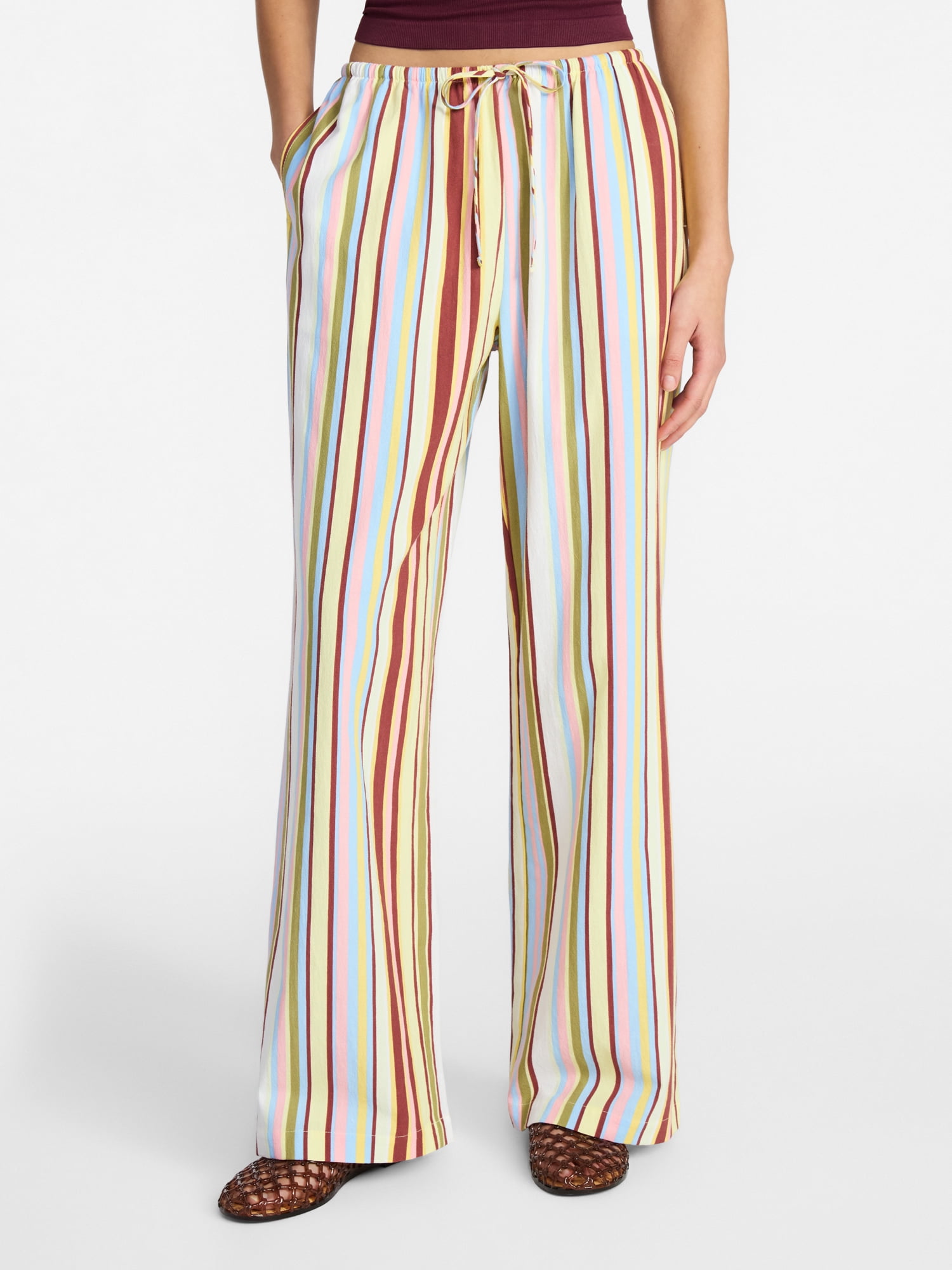 No Boundaries Cotton Pull-On Beach Pants, Women's & Women's Plus XXS-4X