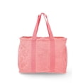 thumbnail image 1 of No Boundaries Beach Terry Cloth Tote Bag, Coral Hibiscus, Women's, 1 of 5