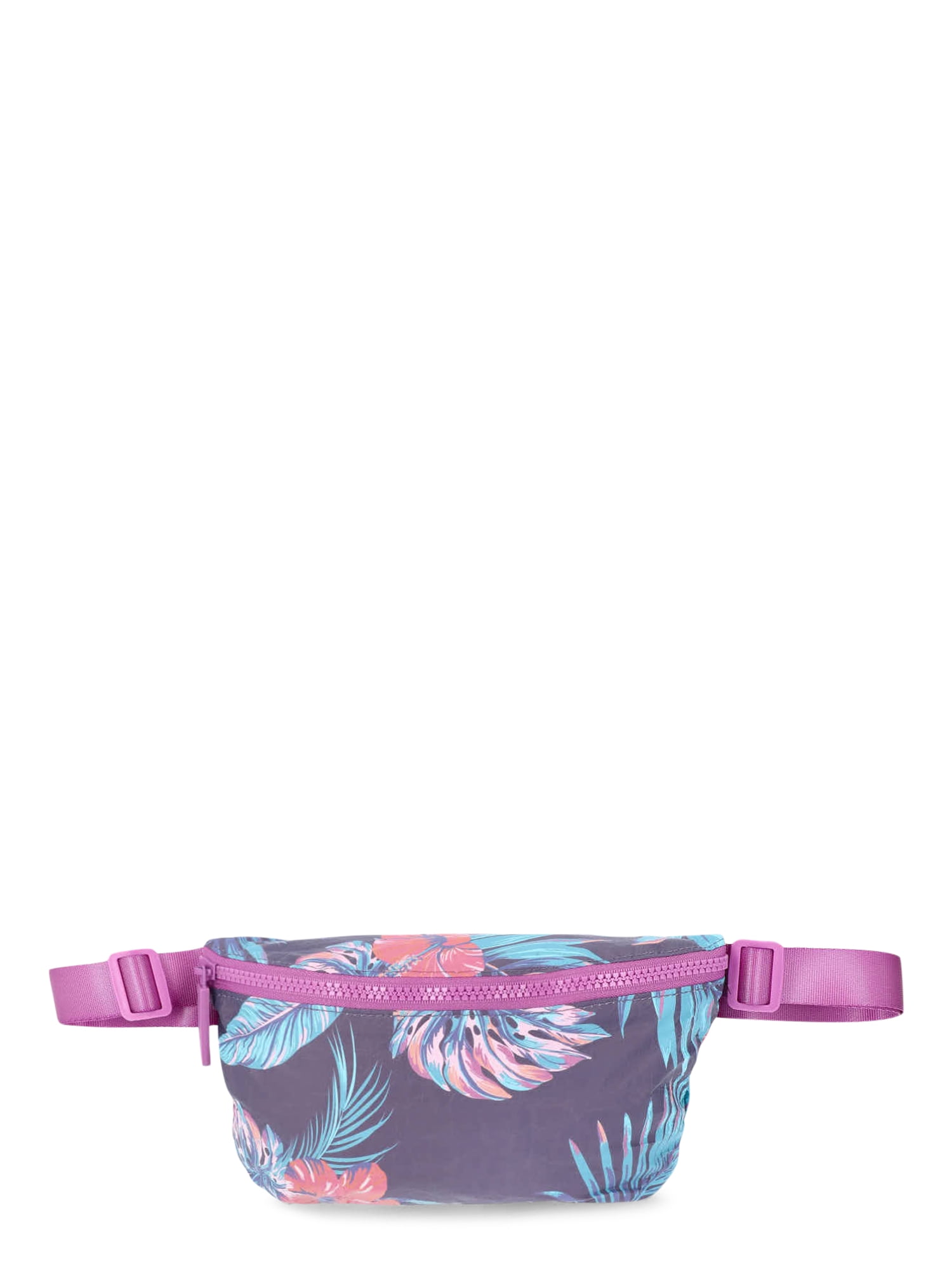 No Boundaries Beach Wipeable Fanny Pack, Navy Tropical, Women’s