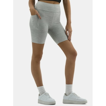 No Boundaries Bike Shorts with Phone Pocket, 7” Inseam, Women's