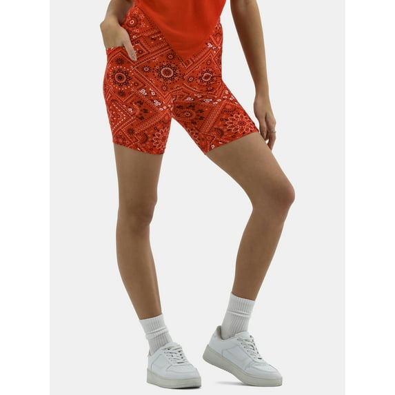 No Boundaries Bike Shorts with Phone Pocket, 7” Inseam, Women's