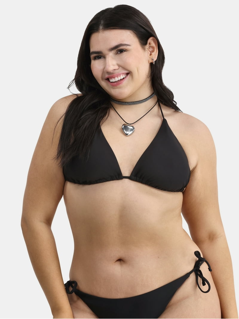 No Boundaries Women's Triangle Tie Bikini Top Sizes XXS-XXL with