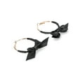 thumbnail image 1 of No Boundaries Black Fabric Bow Hoop Earrings, Women’s, 1 of 4