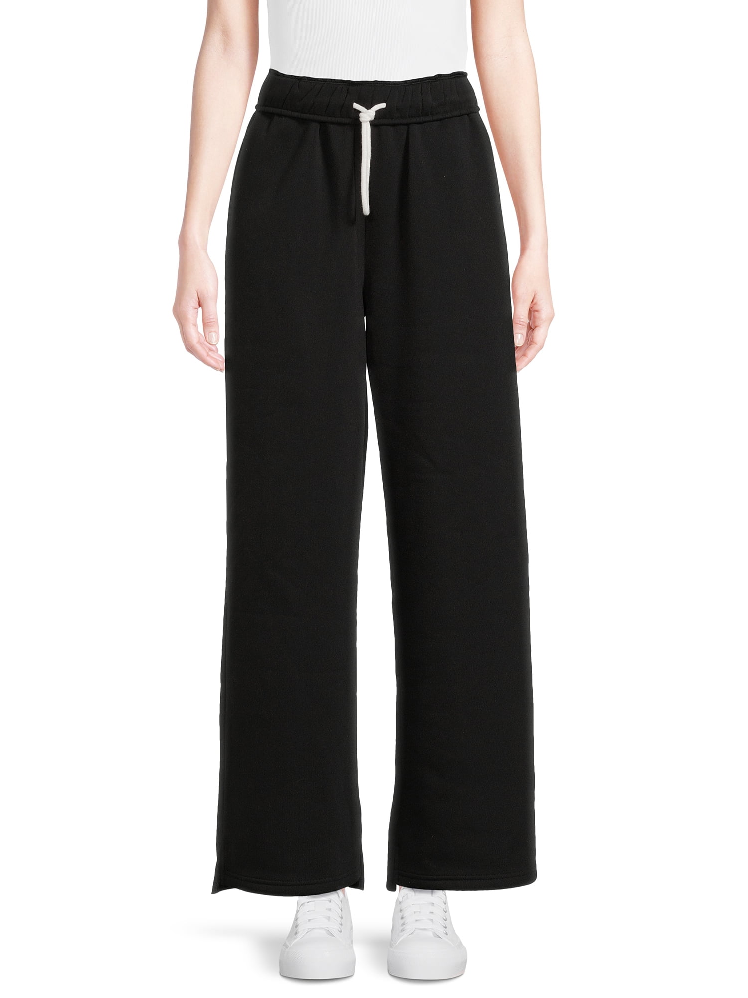 No Boundaries Black Wide Leg High Rise Fleece Sweatpants