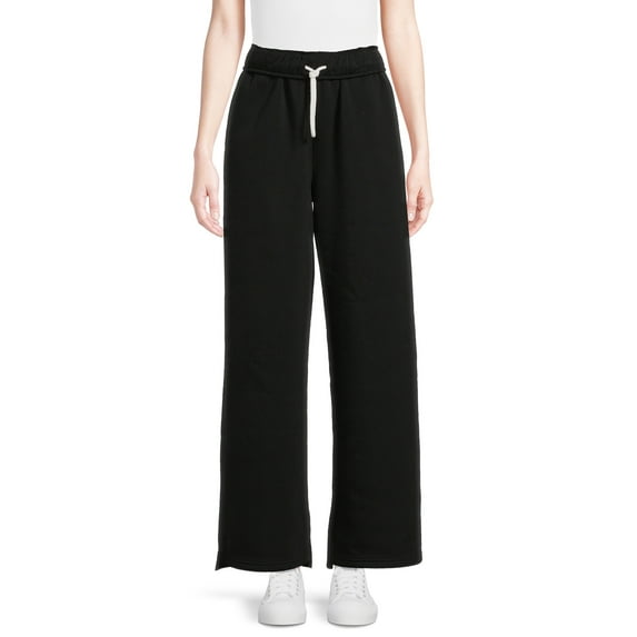 No Boundaries Black Wide Leg High Rise Fleece Sweatpants