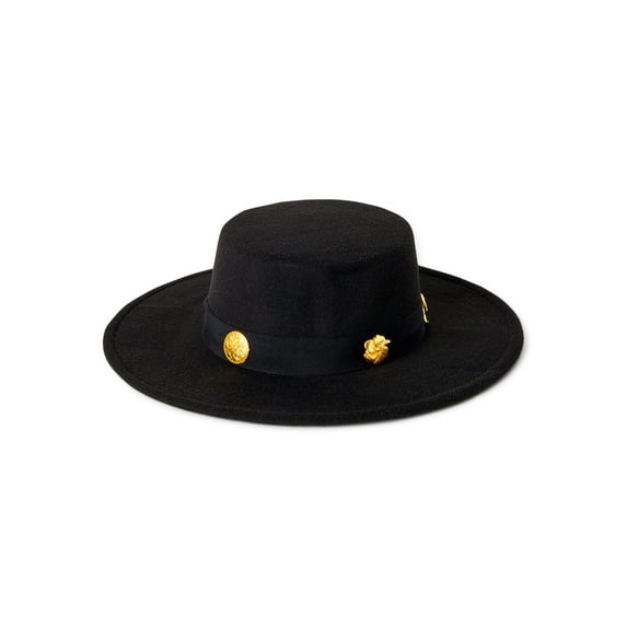 No Boundaries Boater Hat with Stud Trim