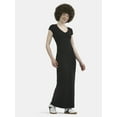 thumbnail image 1 of No Boundaries Bodycon Maxi Dress with Cap Sleeves, Women's, 1 of 4