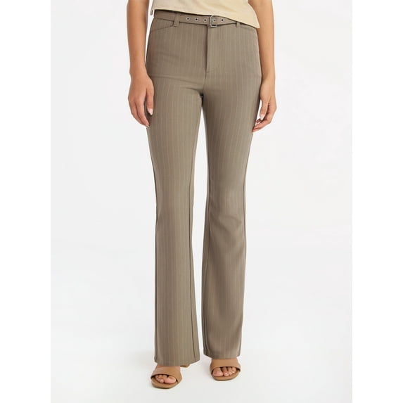 No Boundaries Bootcut Belted Trousers, 31" Inseam, Women's
