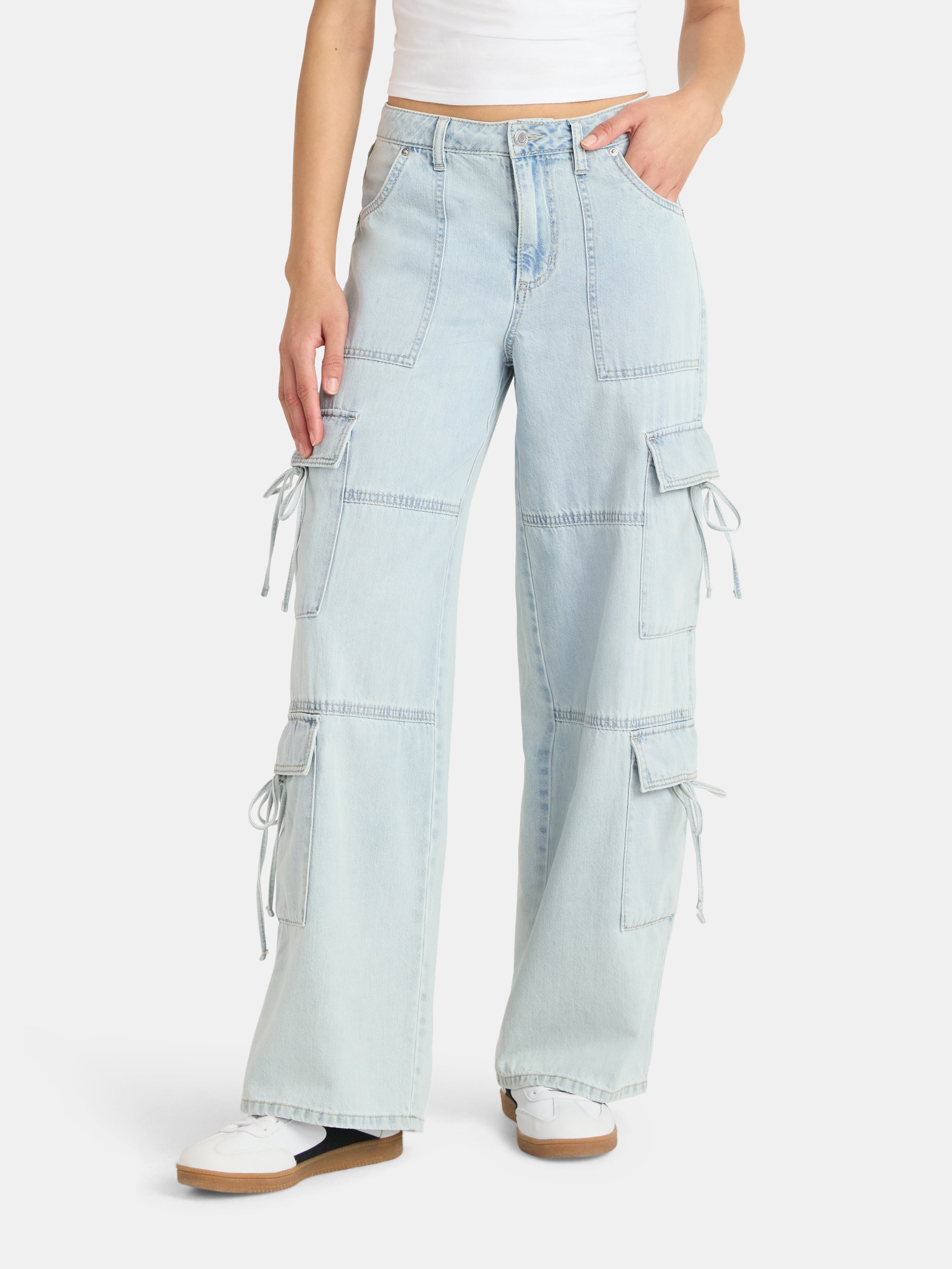 andmary ♡ Back ribbon denim cargo pants 04d5a640bbfc4ed9a9f0c23e4ab149