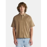 Boxy Button Down Shirt with Short Sleeves, Men's and Big Men's