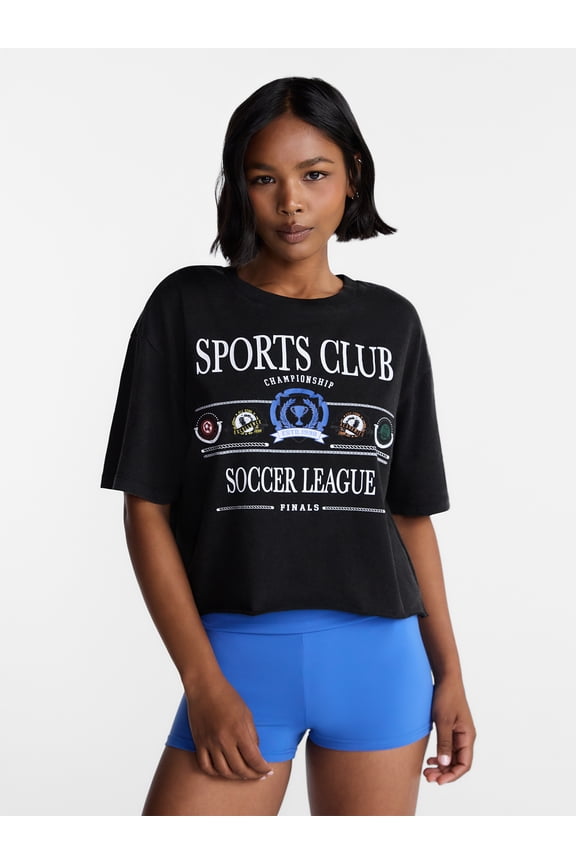 Boxy Cropped Graphic Tee, Women's and Women's Plus XXS-4X