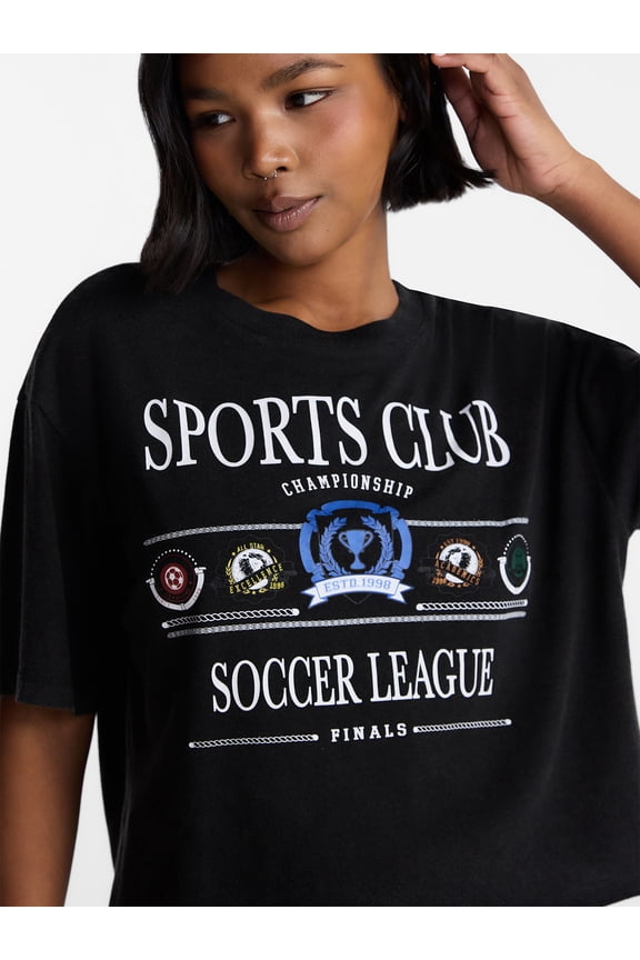 Boxy Cropped Graphic Tee, Women's XXS-4X