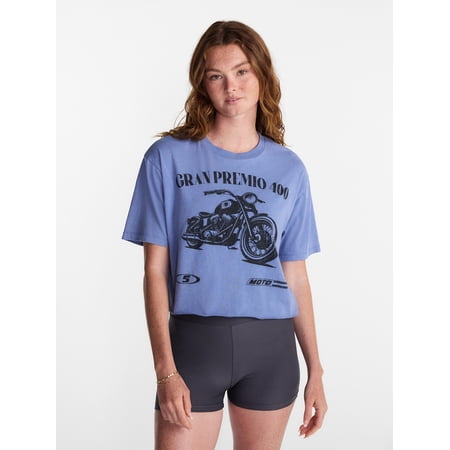 No Boundaries Boxy Cropped Graphic Tee, Women's XXS-4X