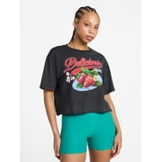 Women's Boxy Cropped Graphic Tee, XXS-XXL