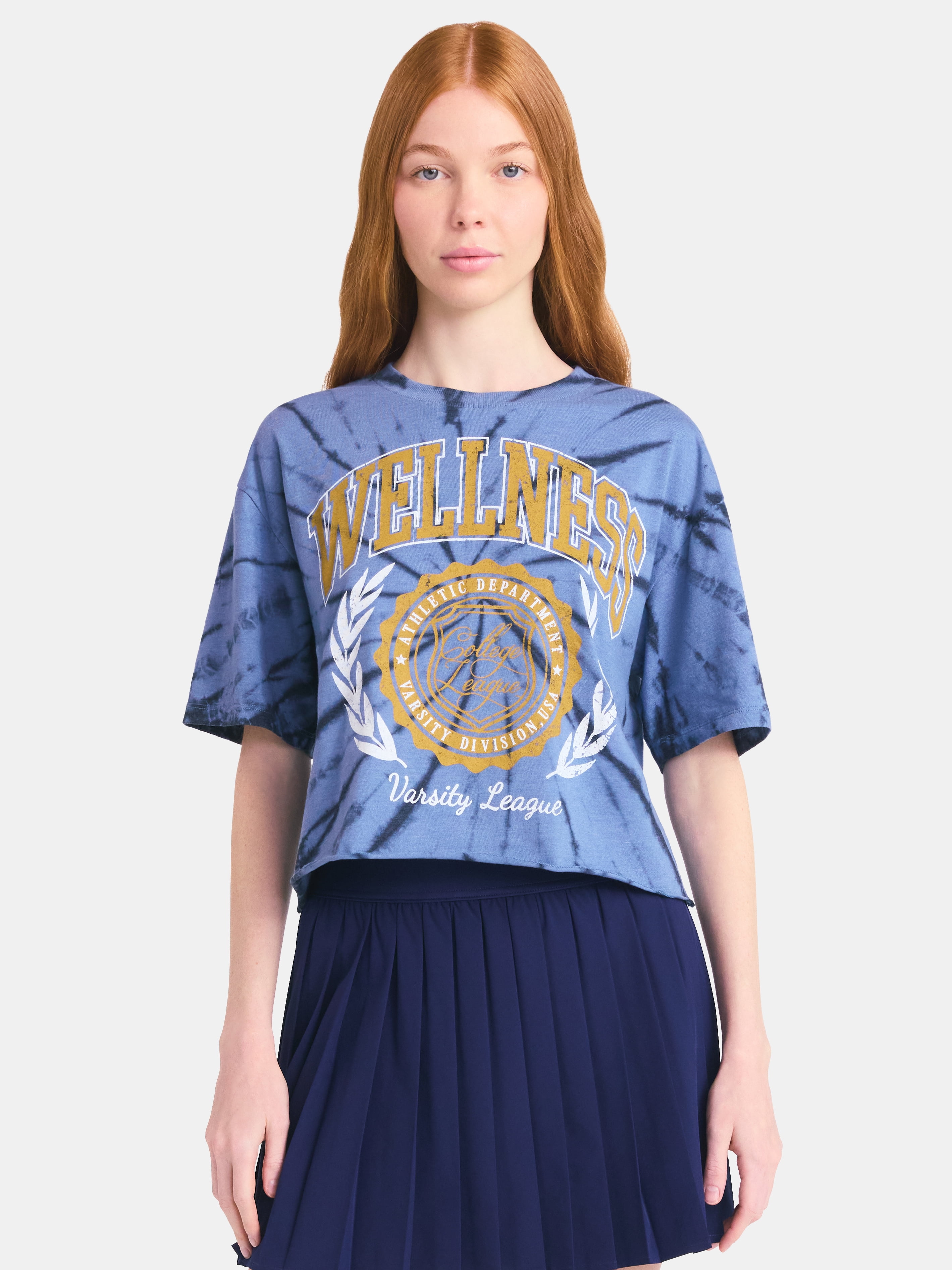 No Boundaries Boxy Cropped Graphic Tee with Short Sleeves