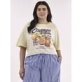 thumbnail image 1 of No Boundaries Boxy Cropped Washed Graphic Tee, Women's and Women's Plus, 1 of 5