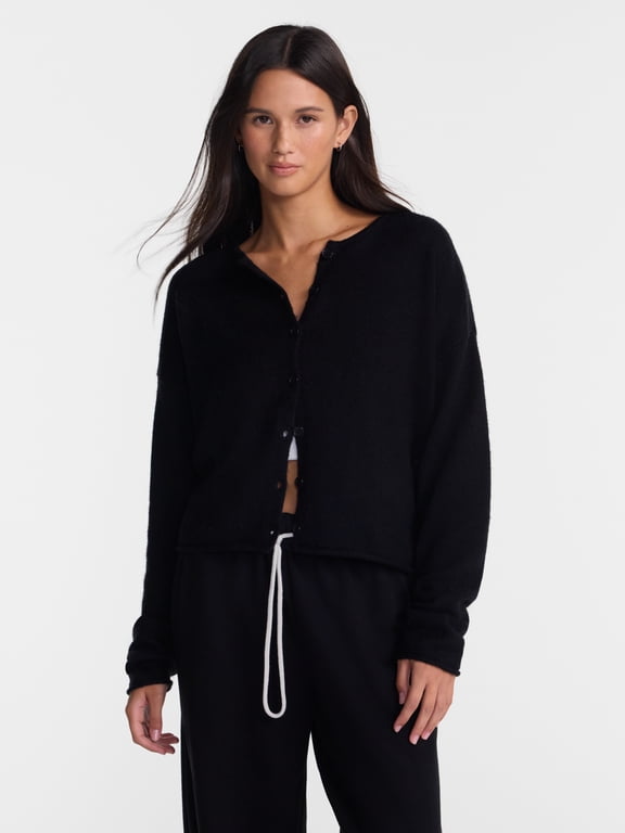 Boxy Fit Button Front Cardigan, Women's and Women's Plus XXS-4X